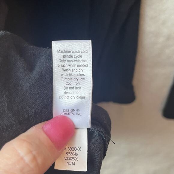 Athleta Top Crew Neck Long Sleeve Shirt Black Activewear 2X - Picture 8 of 9